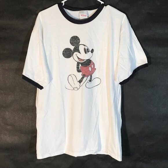 Disney Store Walt Disney Classic Mickey Mouse Short Sleeve White Tee T Shirt - Picture 1 of 8